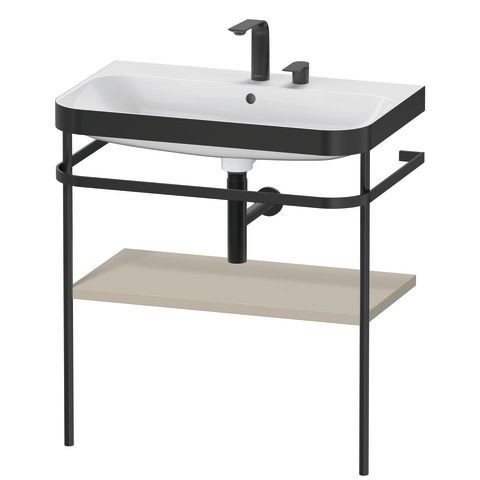 Duravit Happy D.2 Plus c-bonded Set mit Metallkonsole Taupe Seidenmatt 775x490x850 mm - HP4737E6060