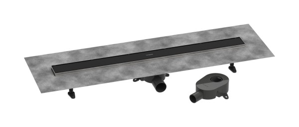 Hansgrohe Komplettset Duschrinne RainDrain Go 900 rücks.beflies.Stand./flache Instal. mattschwarz,