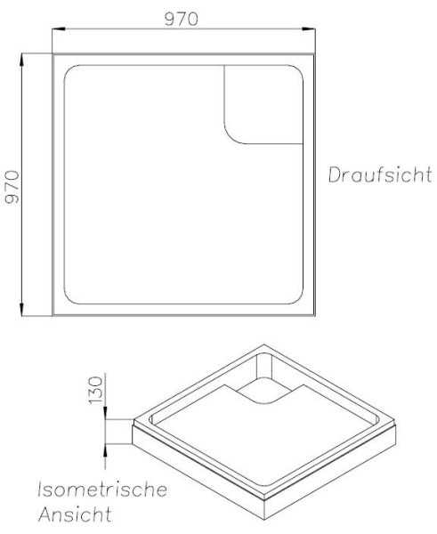 Neuesbad Wannenträger für Kaldewei Superplan 100x100x2,5