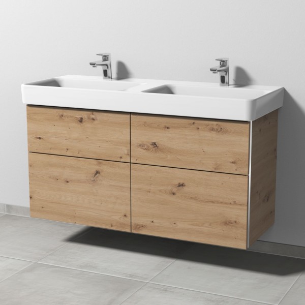 Sanipa 3way Waschtischunterbau zu Laufen Pro S Waschtisch mit 4 Auszügen, Eiche Natural-Touch
