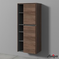 Sanipa TwigaGlas Sanipa TwigaGlas Stauraumschrank mit 2 Türen und 1 offenes Fach, Eiche-Santana, SY10549