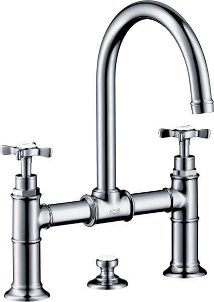 Hansgrohe 3-Loch Waschtischarmatur Brücke Axor Montreux Standmodell chrom, 16510000