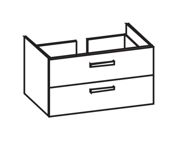 Artiqua 413 Waschtischunterschrank für Preciosa II 123291, 123292 Sanremo Eiche quer NB, 413-WU2L-K1