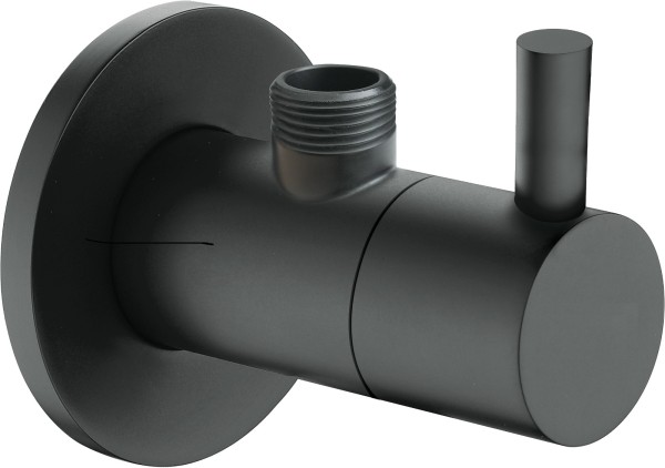Neuesbad Design-Eckventil schwarz matt, rund, 1/2" x 3/8"