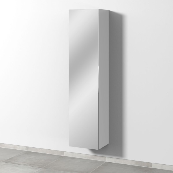 Sanipa 3way Hochschrank mit 1 Doppelspiegeltür, Weiß-Soft