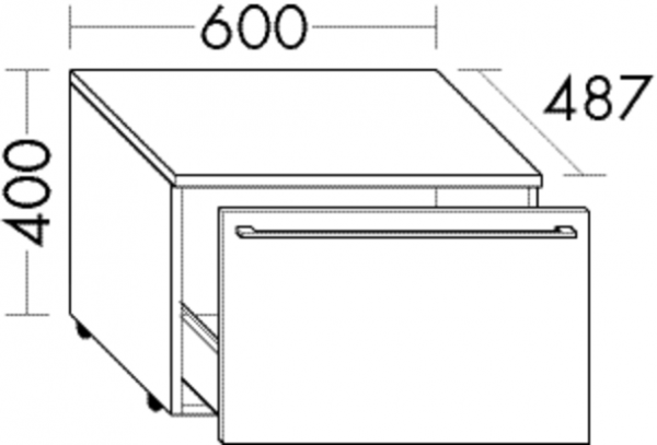 Burgbad Rollcontainer Bel HGL 465x600x487 Grau Hochglanz, RCAG060F0592