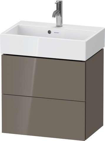 Duravit L-Cube Waschtischunterbau wandhängend Flanell Grau Hochglanz 584x391x544 mm - LC621908989