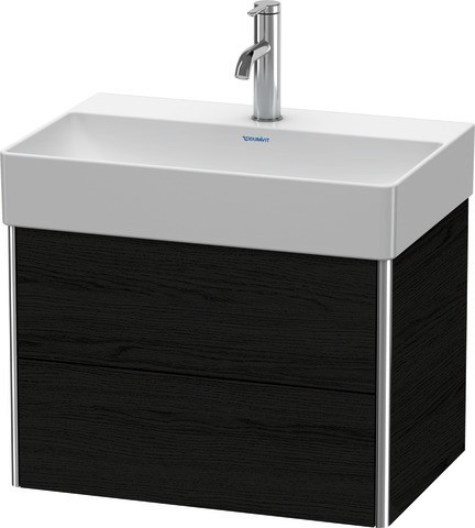 Duravit XSquare Waschtischunterbau wandhängend Eiche Schwarz Matt 584x390x397 mm - XS416701616