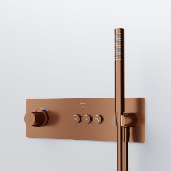 Steinberg Serie 390 Unterputz-Thermostat ¾″, Kupfer gebürstet