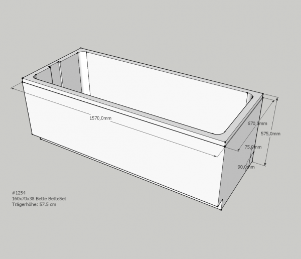 Neuesbad Wannenträger für Bette Set 160x70