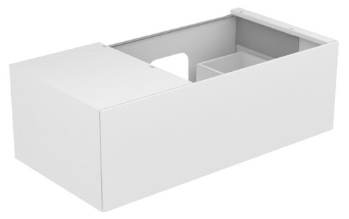 Keuco Waschtischunterschrank Edition 11 31154,1 Front-Auszug, weiß/Glas weiß satiniert, 31154270000