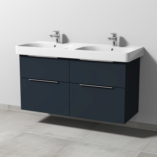Sanipa 3way Waschtischunterbau zu Geberit Smyle Square Waschtisch mit 4 Auszügen, Marine-Matt