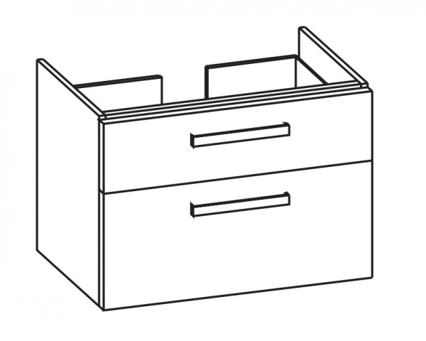 Artiqua 413 Waschtischunterschrank für iCon 124075, 124078 Weiß Hochglanz Select, 413-WU2L-3-K02-716