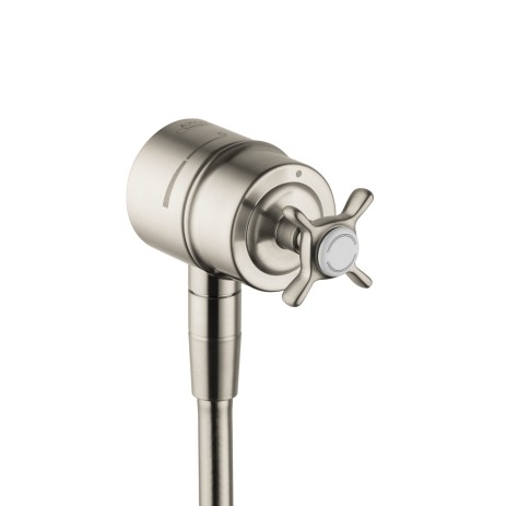 Hansgrohe Wandabsperrventil Axor Montreux Fixfit Stop brushed nickel m.Kreuzgriff, 16882820