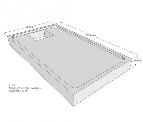 Neuesbad Wannenträger für Bette superflach 140x80x3,5