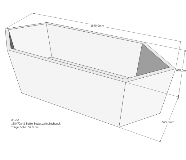 Neuesbad Wannenträger für Bette Starlet 188x70 6-Eck