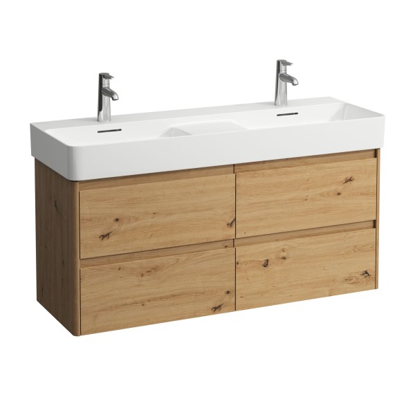 LAUFEN Waschtischunterschrank BASE 2.0 400x1168x515 4 Schubl m. Griffmulde f.WT H814282 wildeiche, H