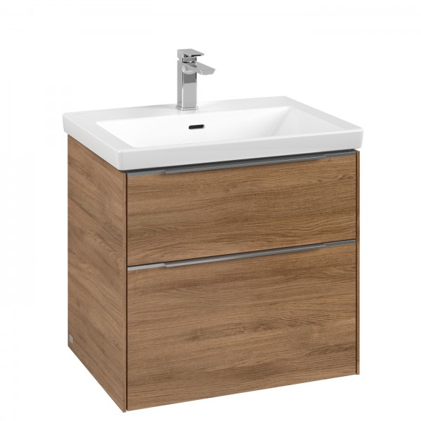 Villeroy & Boch Subway 3.0 Waschbeckenunterschrank, 2 Auszüge, 622 x 579 x 478 mm, Kansas Oak / Kans