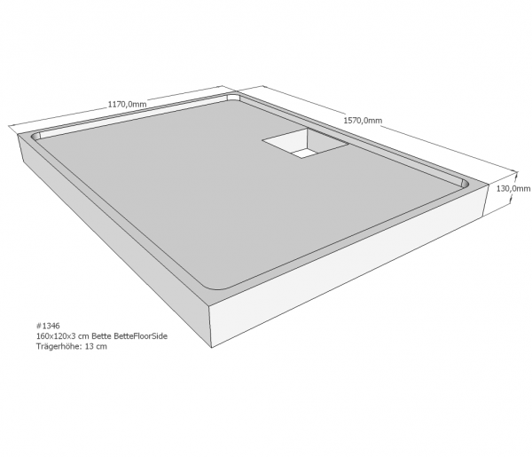 Neuesbad Wannenträger für Bette Floor Side 1600x1200