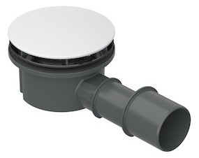 Bette Compact+ Ablaufgarnitur seitlich, weiss mit Antirutsch Sense