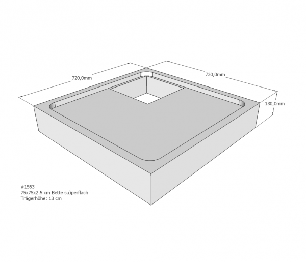 Neuesbad Wannenträger für Bette superflach 75x75x3,5