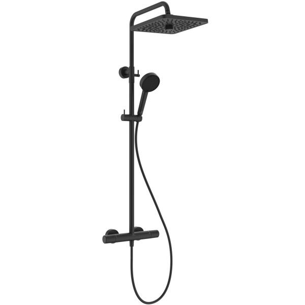 Ideal Standard Duschsystem Ceratherm T25+ Kopfbrause eckig Silk Black, A8498XG