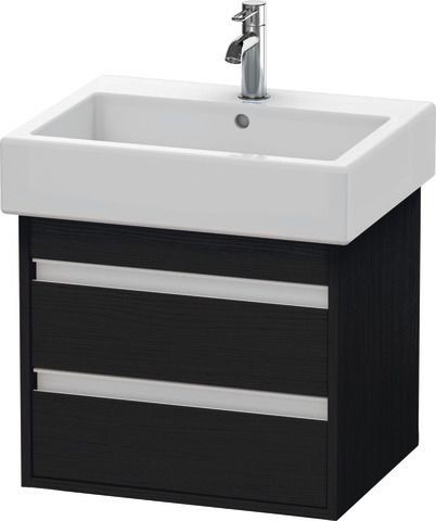 Duravit Ketho Waschtischunterbau wandhängend Eiche Schwarz Matt 550x440x480 mm - KT663601616