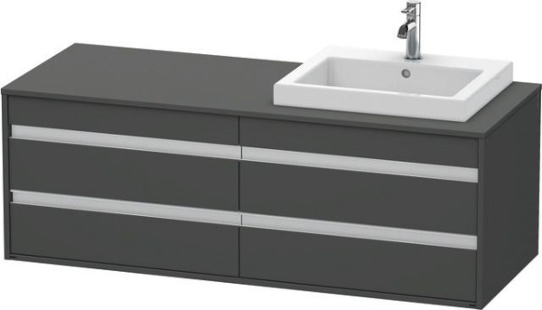 Duravit Ketho Konsolenwaschtischunterbau wandhängend Graphit Matt 1400x550x496 mm - KT6757R4949