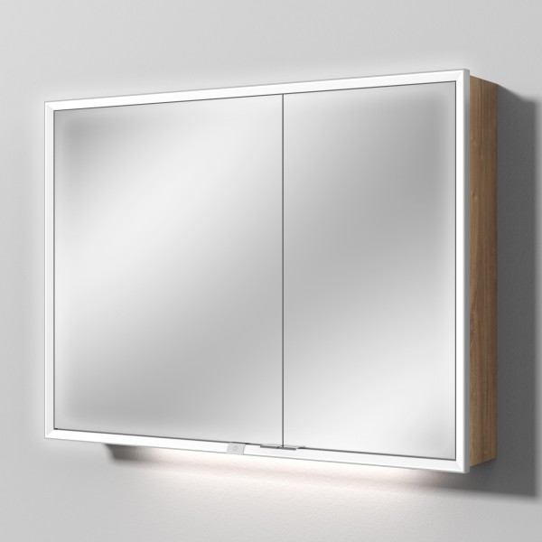 Sanipa Reflection Spiegelschrank MILO 100 mit LED-Beleuchtung, Eiche-Kansas, AU03459