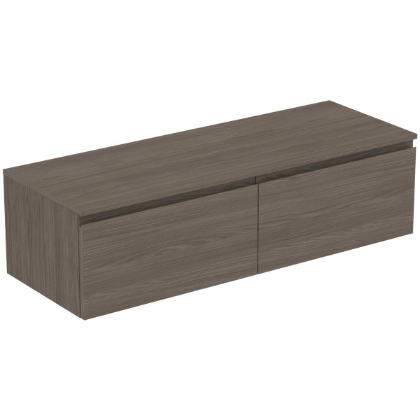 Ideal Standard Waschtischunterschrank Finesse o.Ausschnitt 1402x505x378mm 2 Auszüge Ulme dunkel, E34