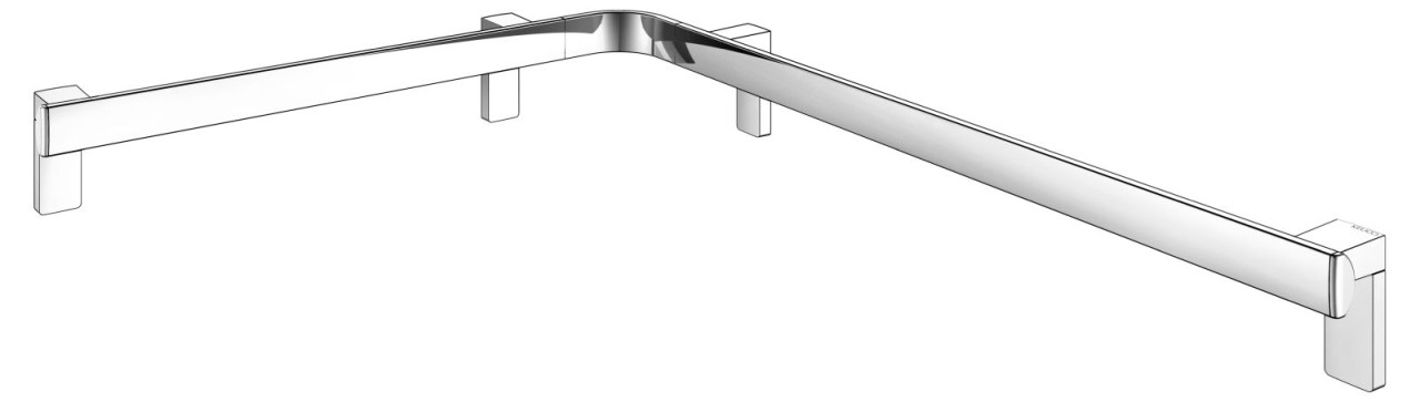 KEUCO AXESS Eck-Dusch-/Wannenhandlauf aus Metall, 65 x 85 cm, 35011016801 35011016801
