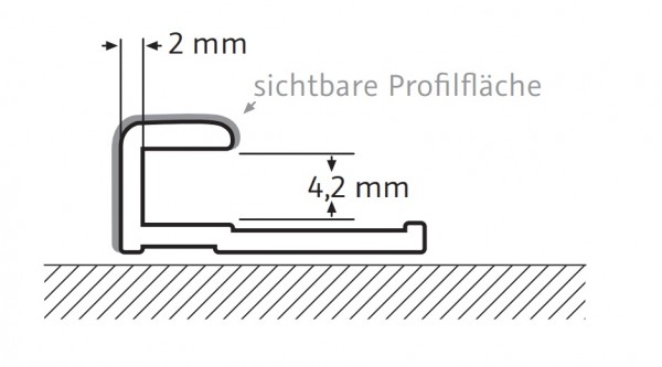 HSK Abschlussprofil, gerade ca. 17 × 7 x 2550 mm, Alu silber-matt, 930004-1