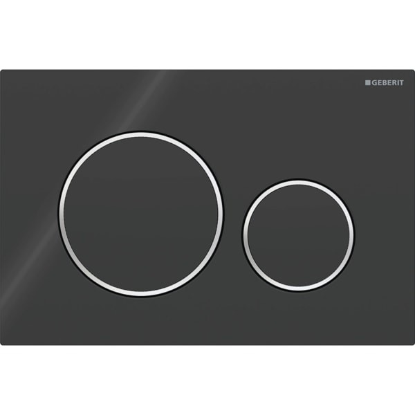Geberit Betätigungsplatte Sigma20, schwarz hochglanz / glanzchrom / schwarz hochglanz