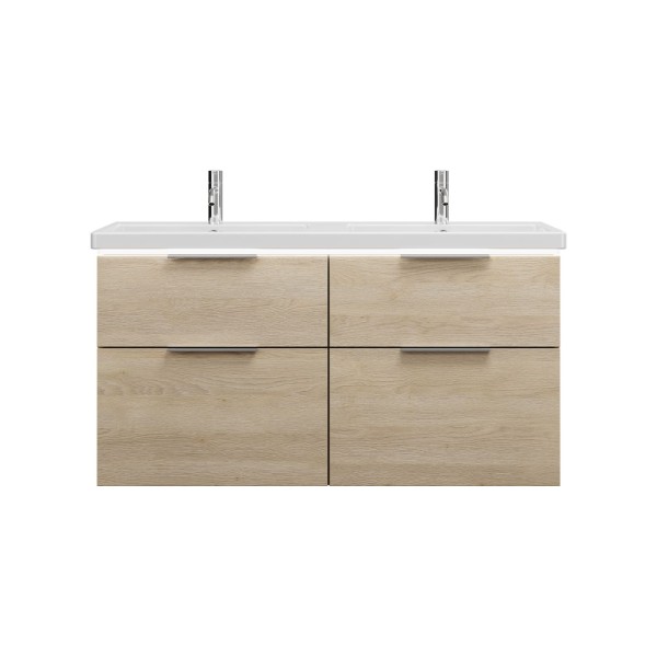 Burgbad Keramik Waschtisch-Set Eqio Eiche Dekor Cashmere/Alpinweiss, SEZD123F3180C0001