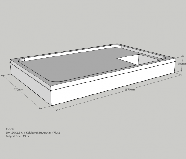 Neuesbad Wannenträger für Kaldewei Superplan 80x120x2,5