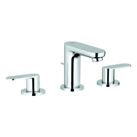 GROHE 3-Loch-WT-Batterie Eurosmart C 20187 m. Zugstangen-Ablaufgarnitur chrom