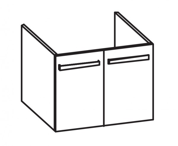 Artiqua 413 Waschtischunterschrank für Acanto 500621, Quarzgrau Matt Select, 413-WU2T-K163-7163-173