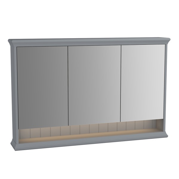 VitrA Valarte LED-Spiegelschrank 118 cm 3 Türen Grau Matt,62238
