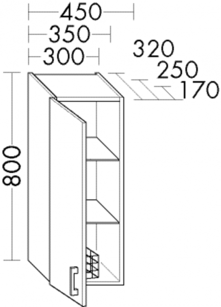 Burgbad Hängeschrank Sys30 PG2 Echo 800x450x250 Basaltgrau Matt, HM4540LF2236