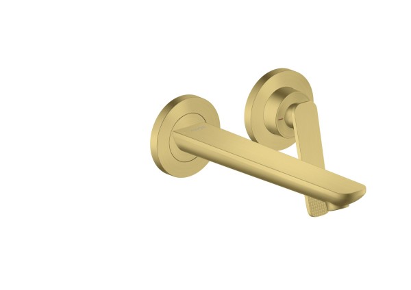 Hansgrohe 2-Loch WTA Wand Unterputz Axor Citterio C mit Auslauf 195 mm Cubic cut brushed brass, 491