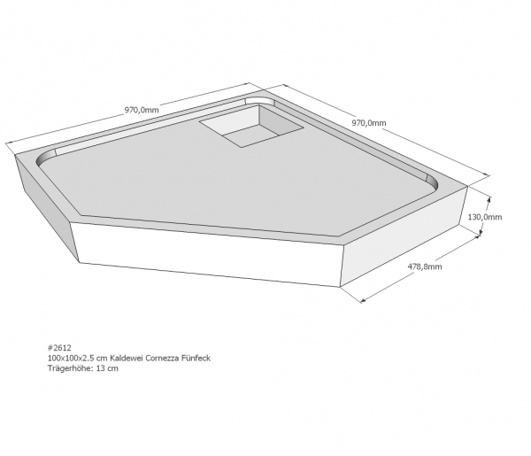 Neuesbad Wannenträger für Kaldewei Cornezza 100x100x2,5