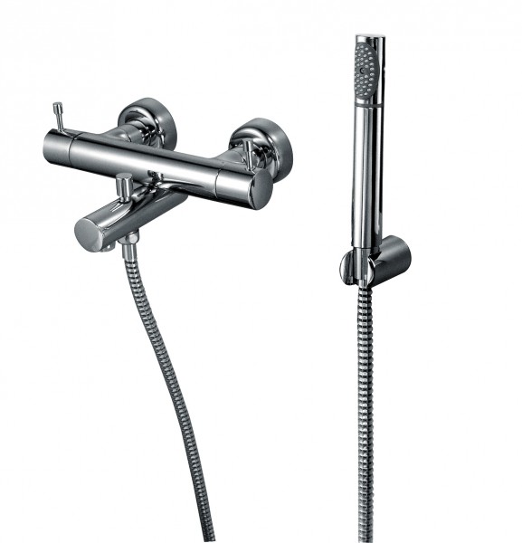 KAJA-Ipuri Thermostat Wannenf.-u. Brausebatterie mit Ipuri-Brausegarnitur, chrom