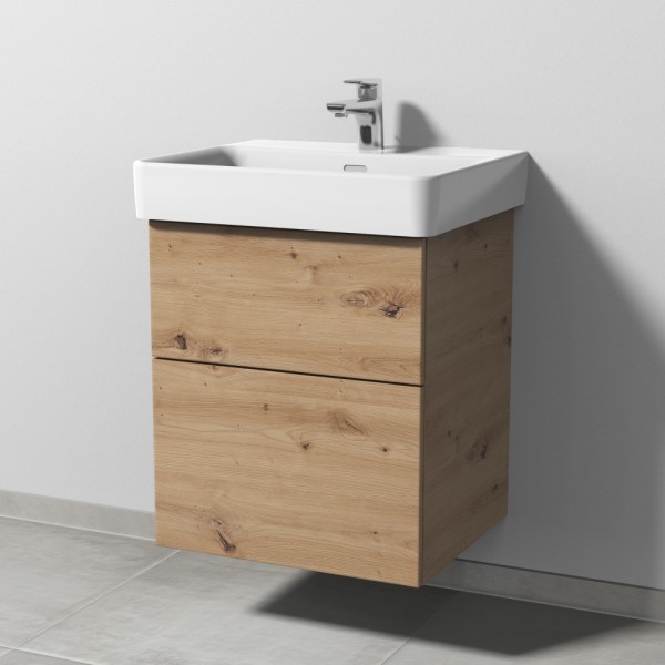 Sanipa 3way Waschtischunterbau zu Laufen Pro S Waschtisch mit 2 Auszügen, Eiche Natural-Touch