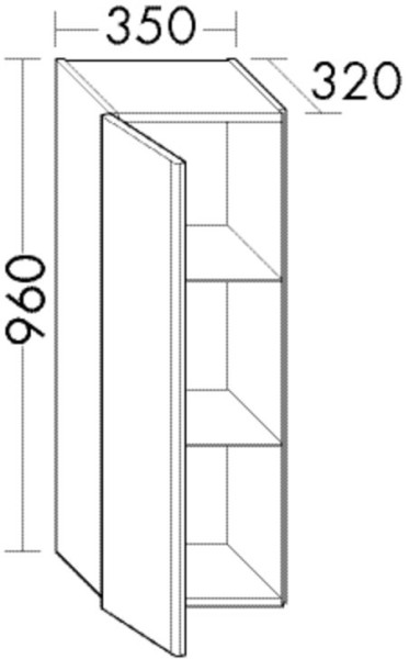 Burgbad Halbhochschrank Iveo 960x350x320 Eiche Dekor Cashmere, UHHX035RF2747