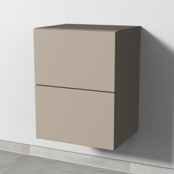 Sanipa 4balance Anbauschrank mit 2 Auszügen, Sandgrau-Matt, DL10067