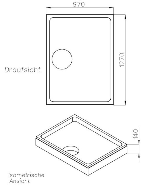 Neuesbad Wannenträger für Bette Floor Side 1300x1000