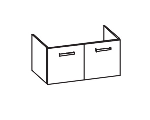 Artiqua 412 Waschtischunterschrank für Connect Air E0274, Weiß Matt Select, 412-WU2T-I63-7161-171