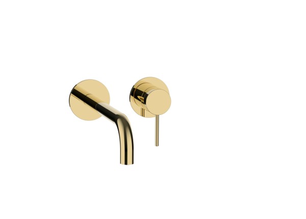 Herzbach MODUL7 Waschtisch-Wandbatterie Farbset 240mm PVD Gold, 70.702402.1.03