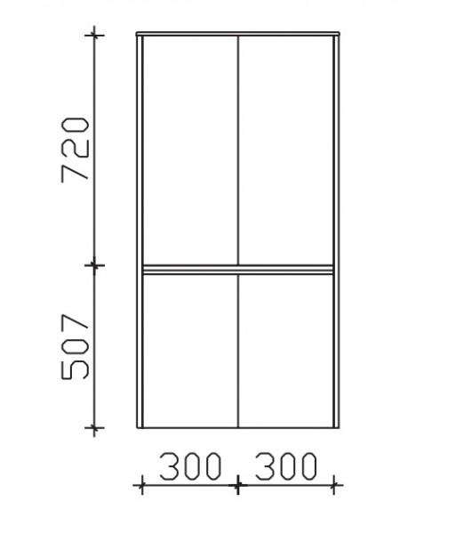 Pelipal Serie 6040 Midischrank MLT516043, B:633, H:1237, T:433mm