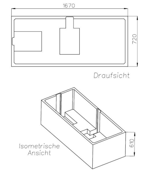 Neuesbad Wannenträger für Villeroy & Boch Legato Duo 1700x750